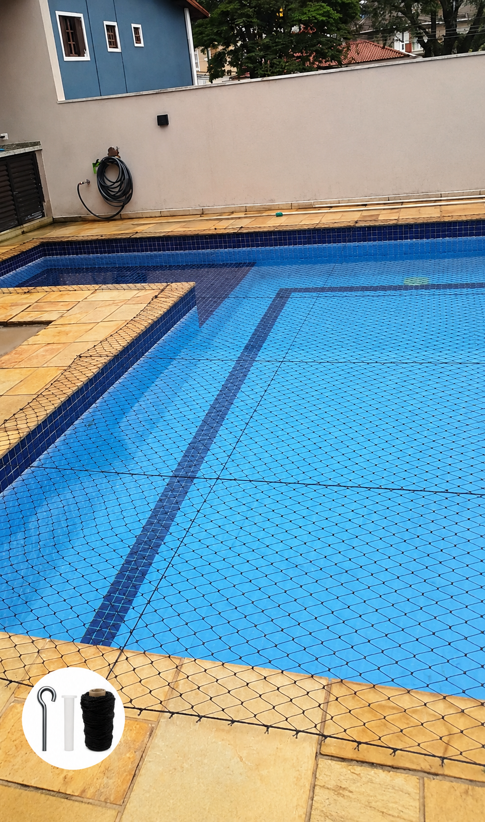 Rede de Proteção Piscina com Prainha 7,00 x 4,00m